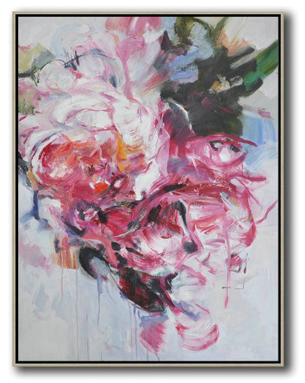 Extra Large Painting,Hame Made Extra Large Vertical Abstract Flower Oil Painting,Handmade Acrylic Painting #O0V1